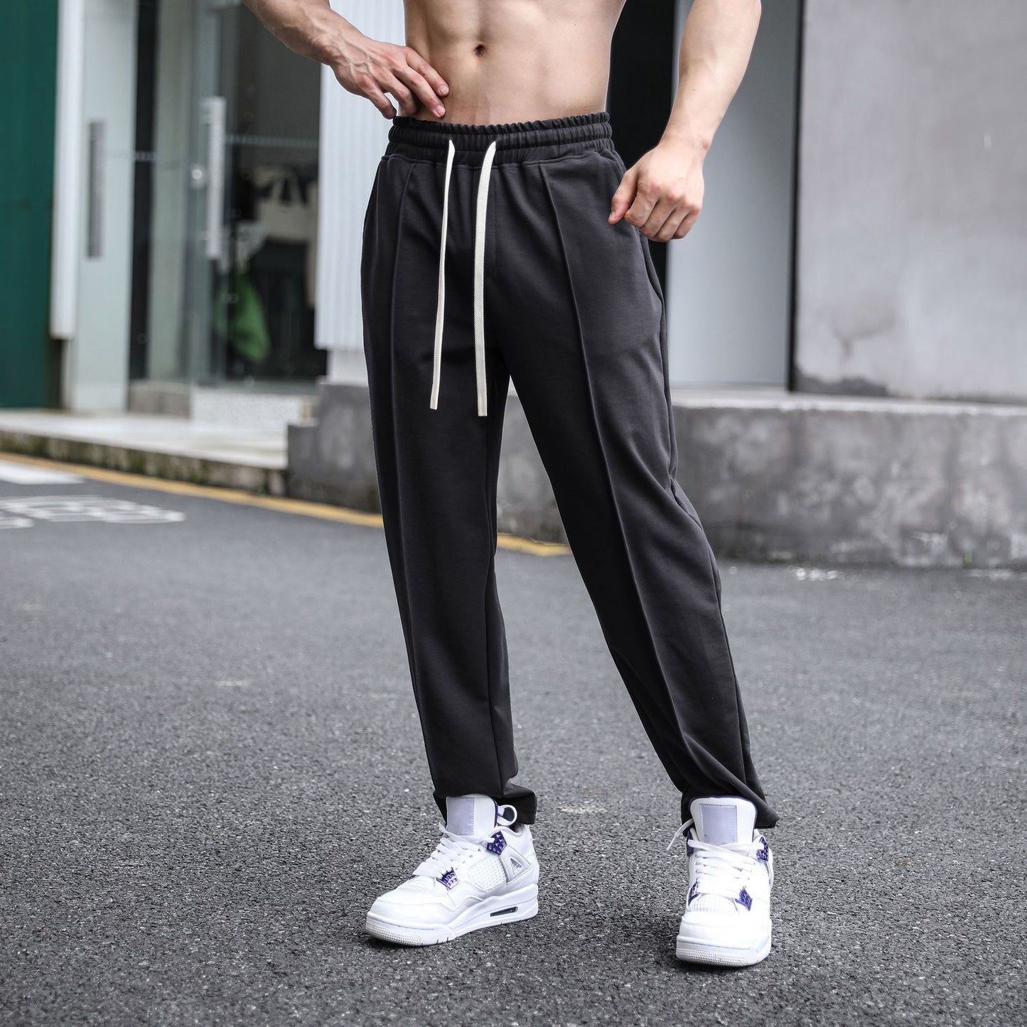 Spring And Autumn Casual Men's Pants Splicing Loose Daily Wear Straight Cylinder Outdoor New Thin Spot