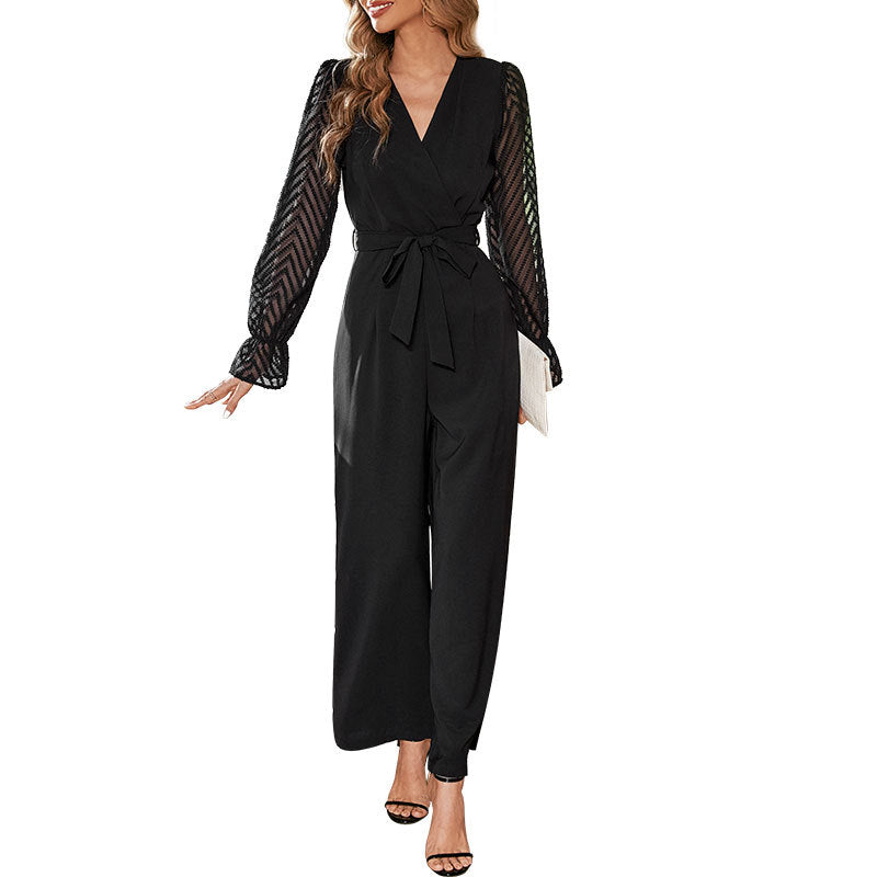 New Autumn New Women's Black Slim-Fit Jumpsuit Women