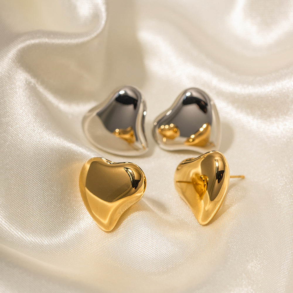 5pcs Accessories 16K Gold Irregular Love Earrings Exaggerated Design Sense Not Fading Earrings