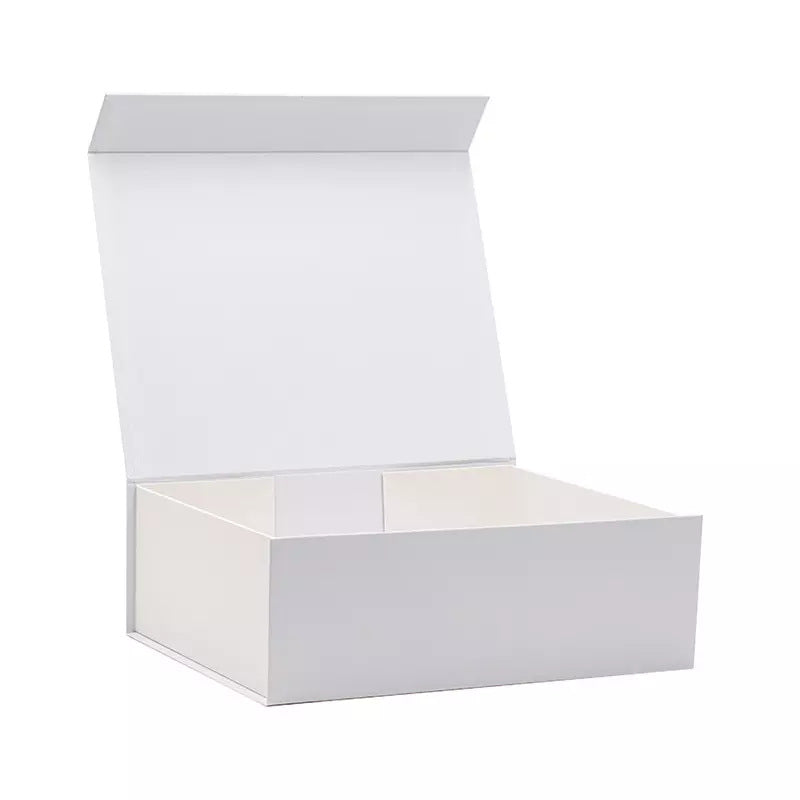 Gift Box Logo White Kraft Paper Cardboard Box Pure White Book Box Foldable Gift Box ( MOQ 500 )
