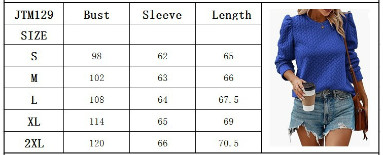 Autumn And Winter New Round Neck Bubble Long-Sleeved Top Air Twist Hoodie for Women's Fashion