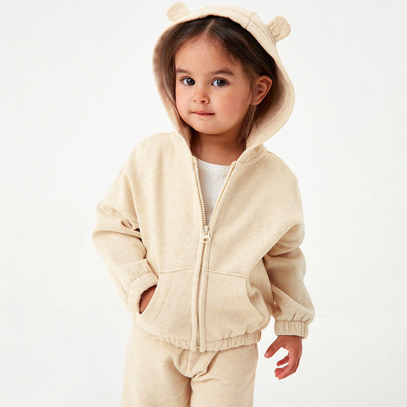 New Girls' Hoodie Set Casual Children's Set Pure Cotton Autumn Long Sleeve Set