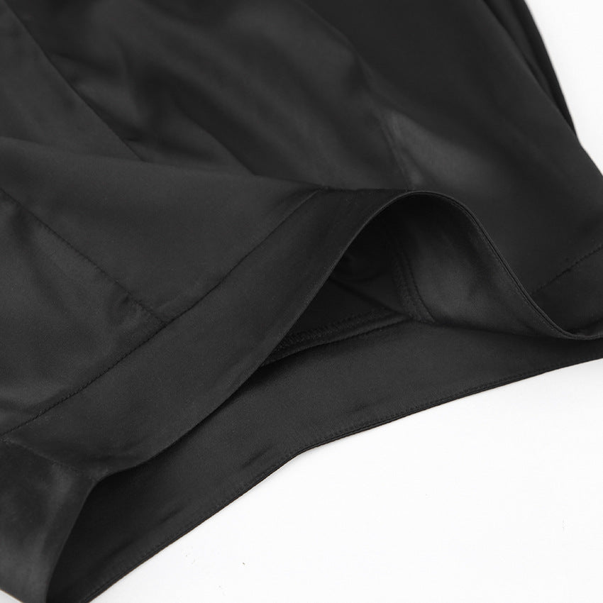 High Street Casual Fashion Floor-Length Trousers With Women's Dress And Trousers Satin Drop Silky Texture Ice Silk