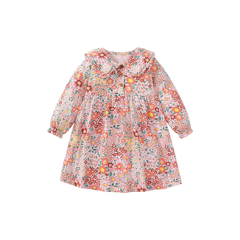 Girls Long Sleeve Autumn Dress New Children's Dress Autumn Princess Dress Pure Cotton Children's Dress