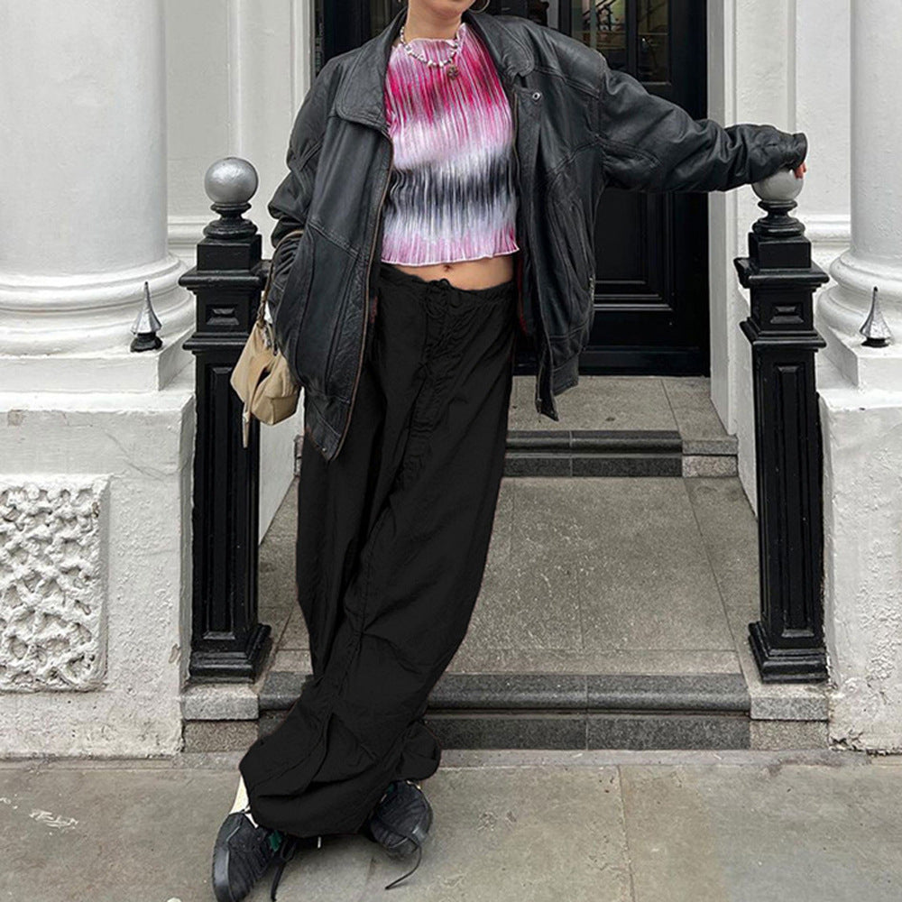 Autumn And Winter Women's New Pants Fashion Loose Low Waist Leisure Wide Leg Cargo Pants