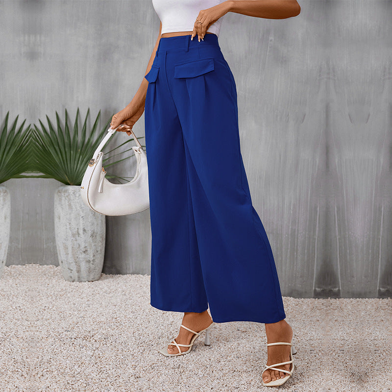 New Autumn New Pants Slimming Blue Wide-Leg Pants