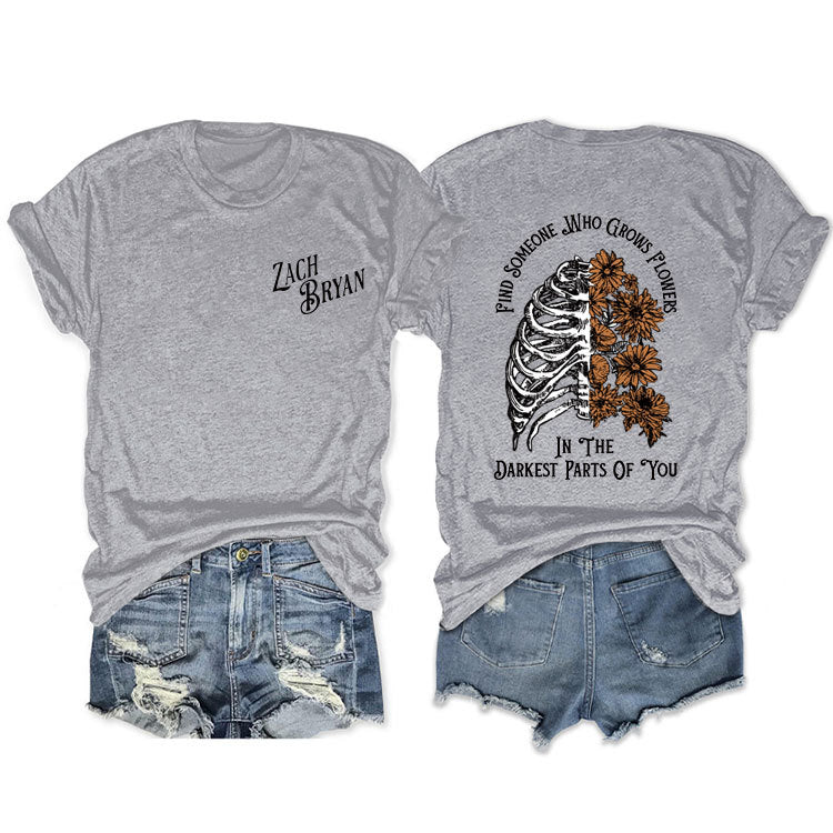 Fashion Casual Find Someone Who Grows Fun Crew Neck Summer Short Sleeves