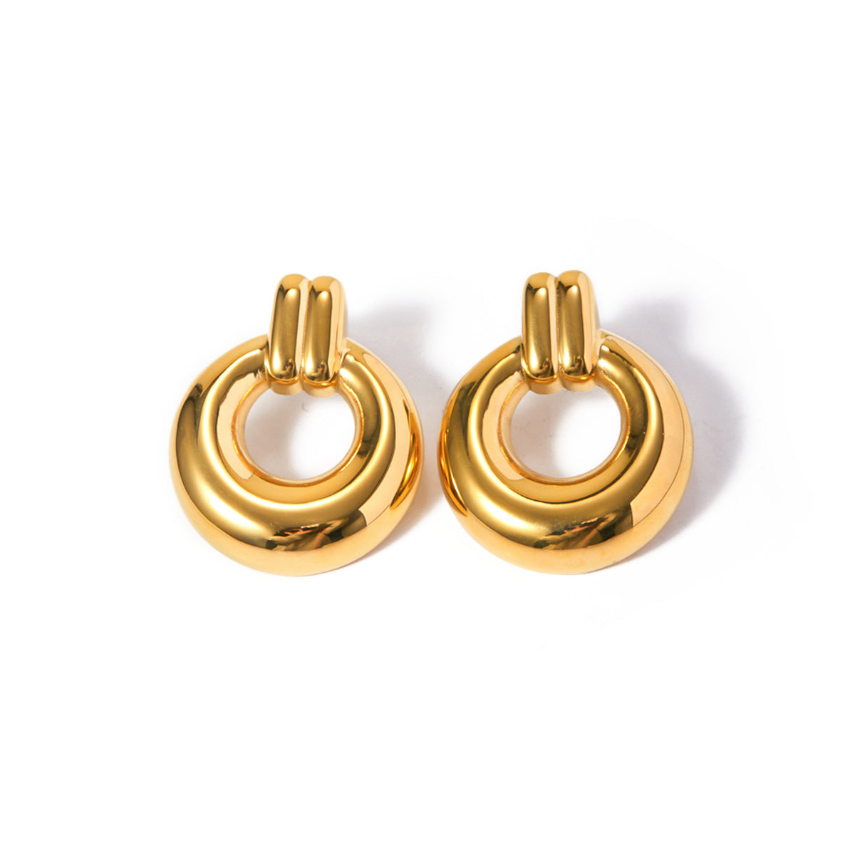 5pcs 18K Gold Stainless Steel Hoop Earrings Do Not Fade All Matching Earrings