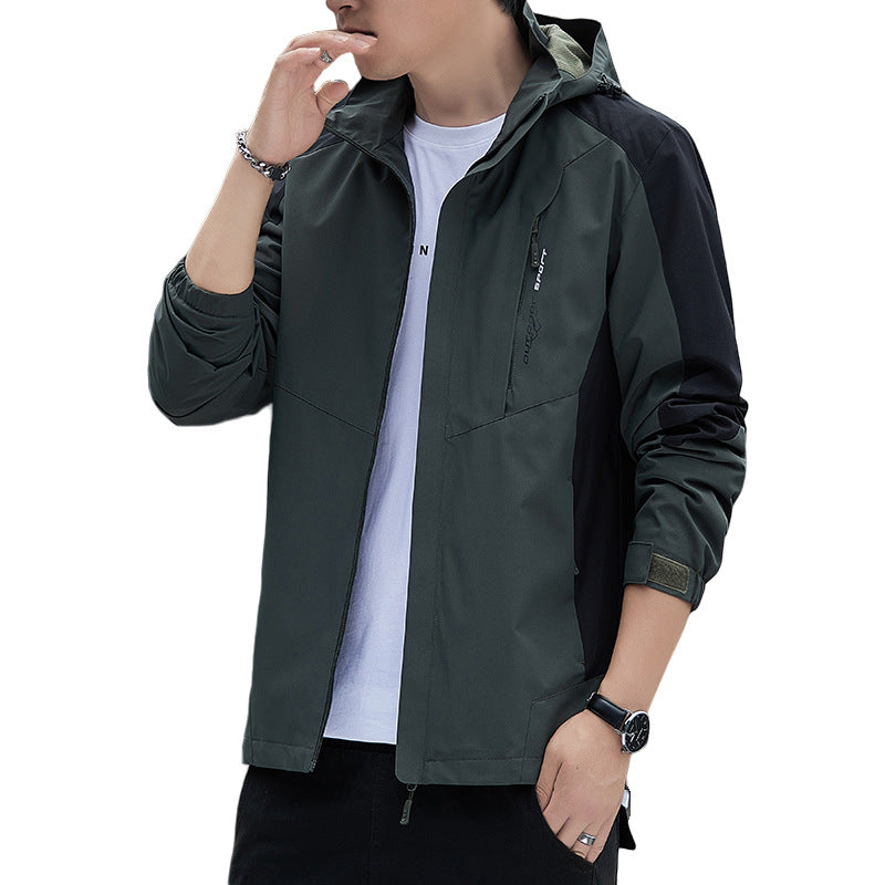 Men's New Fall Outdoor Men's Coat Detachable Hooded Waterproof Windstorm Jacket Men's Trench Coat