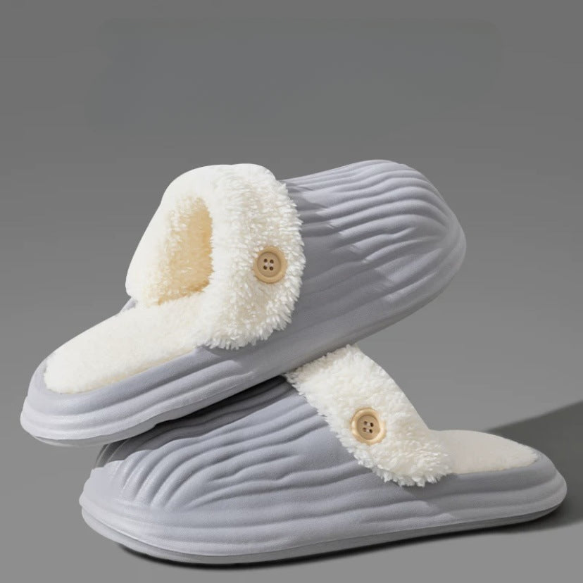 Detachable Cotton Slippers Waterproof Non-Slip Outside Wear Female Eva Winter Step On Shit Feeling Home Indoor Couple Warm Slippers