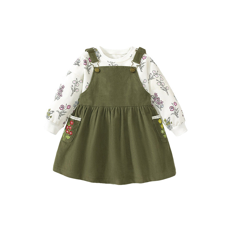Children's Suspenders Dress Fall New Girls Skirt Casual Cute Children's Dress