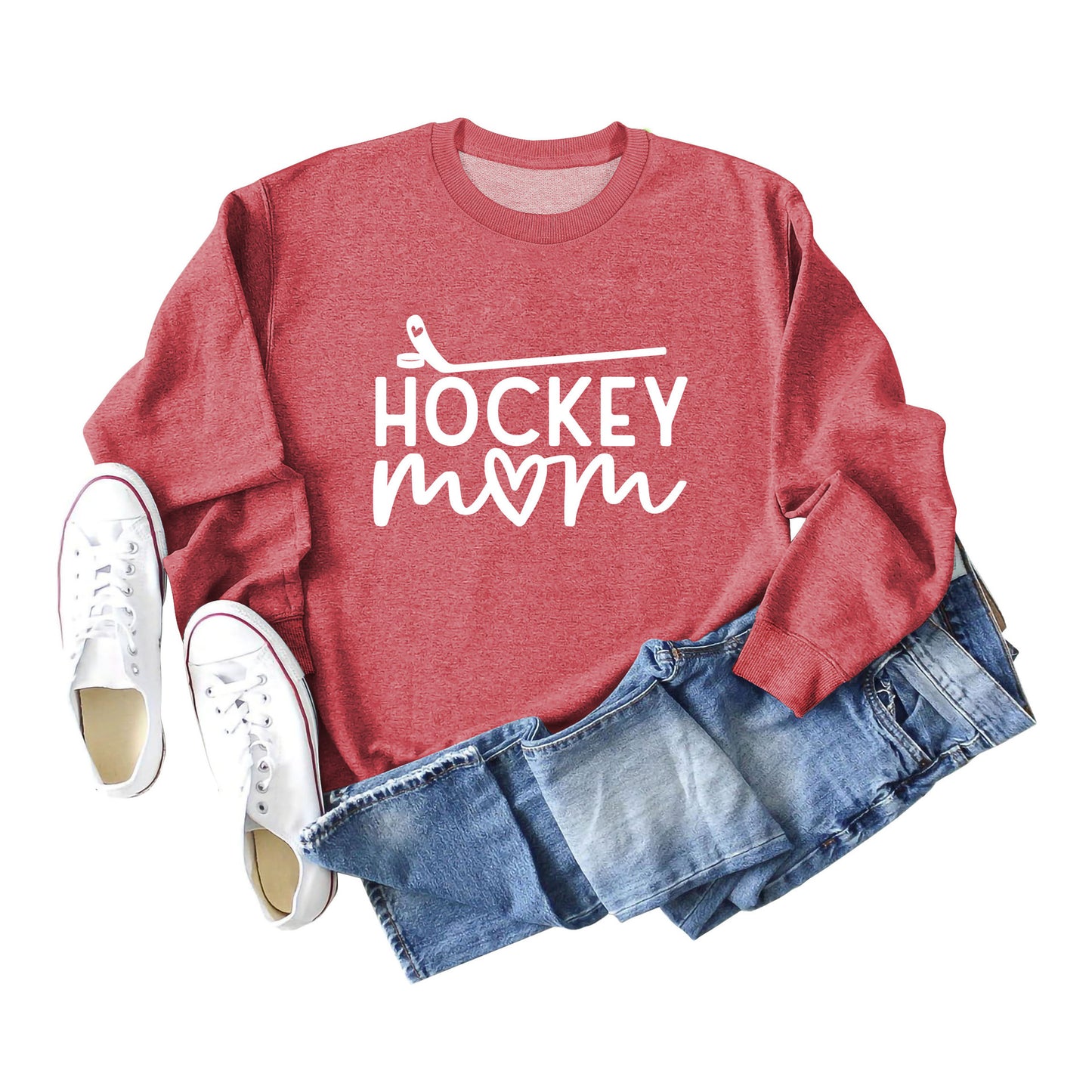 Women's Big Size New Letter Hockey Fall Winter Hoodie Long Sleeves