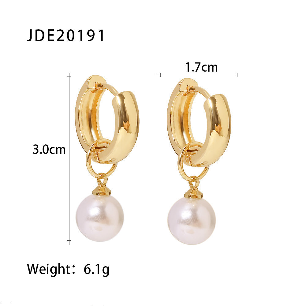 5pcs Selling Earrings Imitation Pearl Earrings Copper Electroplated Earrings Women's Jewelry