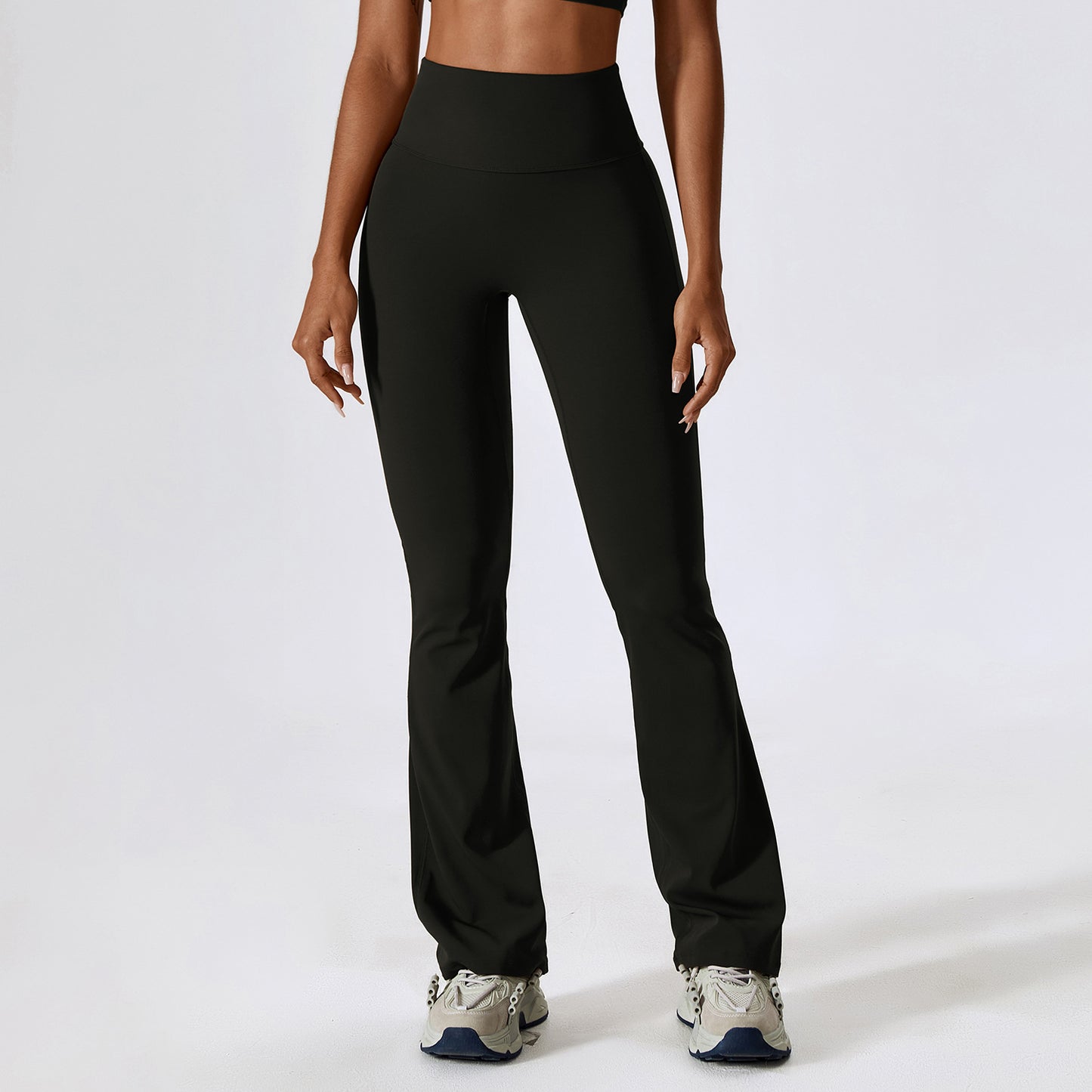 Wide Leg Tight Naked Hip Lift Yoga Flare Pants Dance High Waist Micro Casual Sports Pants