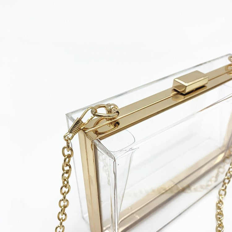 Acrylic Women's Bag Small Square Bag Summer Candy Color Transparent Box Bag Dinner Bag Chain Bag