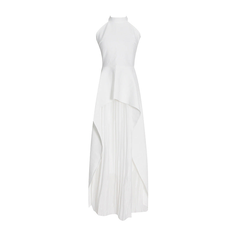 Fashion Two-Piece Autumn New Round Neck Sleeveless Waist Slimming Irregular Slimming Suit