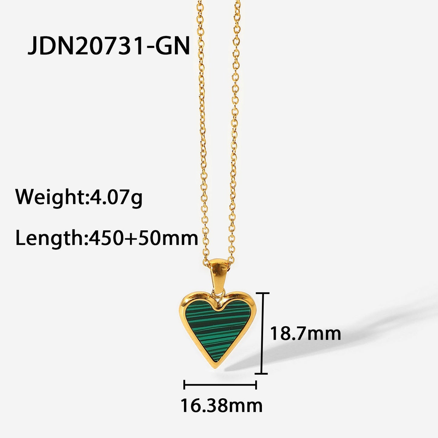 5pcs Retro Style Green Malachite Inlaid Necklace Earrings Ring Bracelet 18K Gold Stainless Steel Jewelry Women