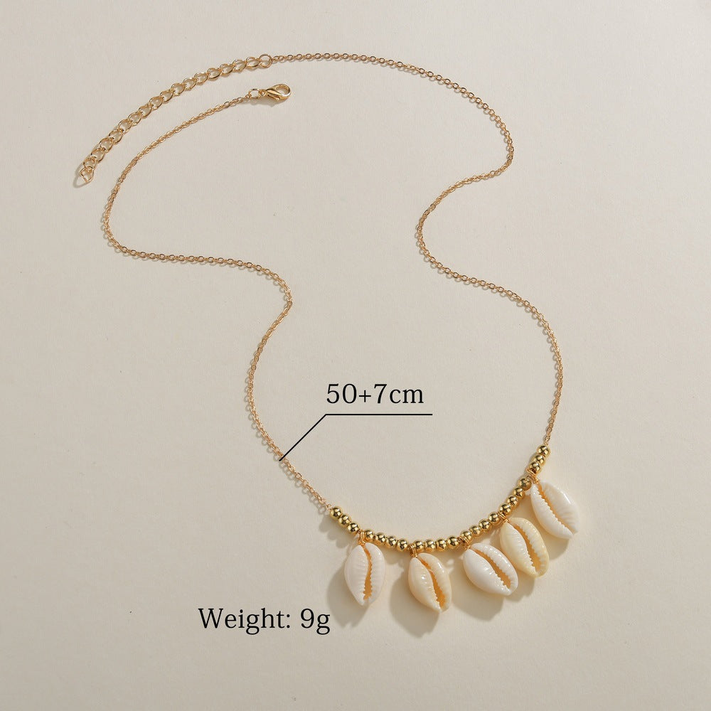 5 pcs Multicell Combination Necklace Women's Bohemian Style Sweet Clavicle Chain