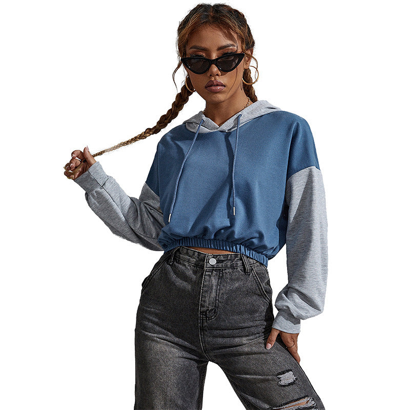 New Autumn Color Short Bm Crop Hoodie Leisure Sports Hoodie Woman