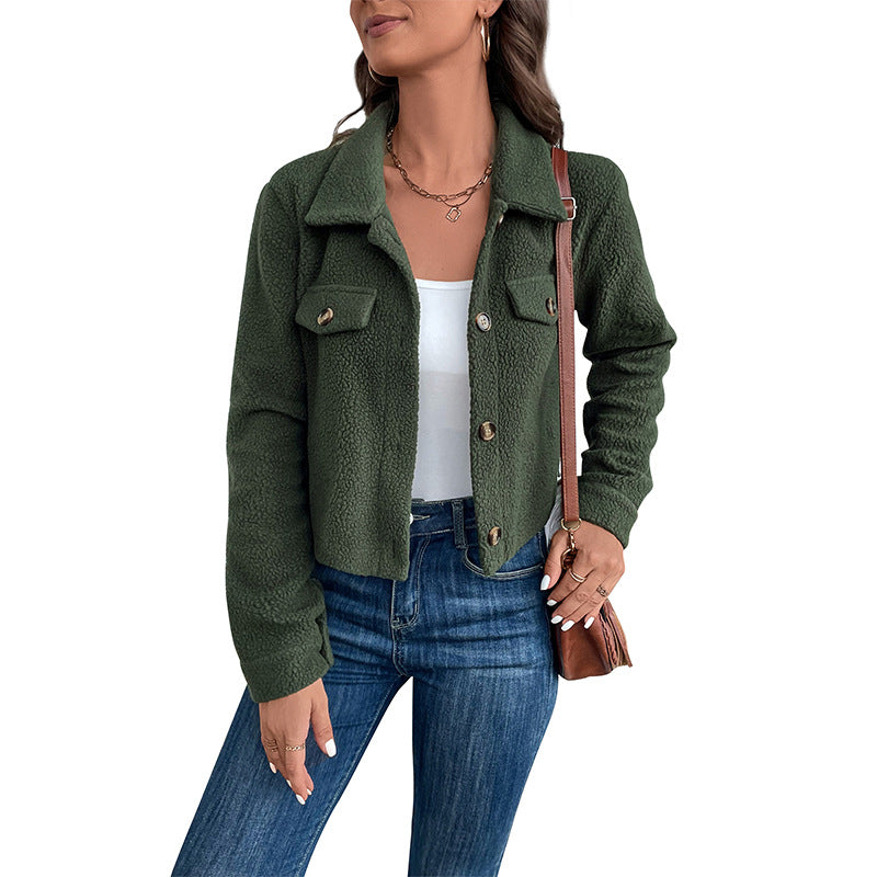 Autumn New Women's Solid Color Fleece Coat