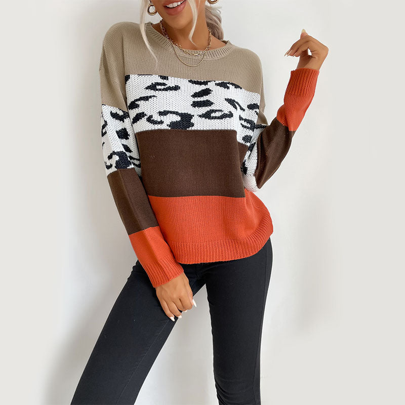 Leopard Print Casual Jacket: Chic Autumn & Winter Long-Sleeved Sweater