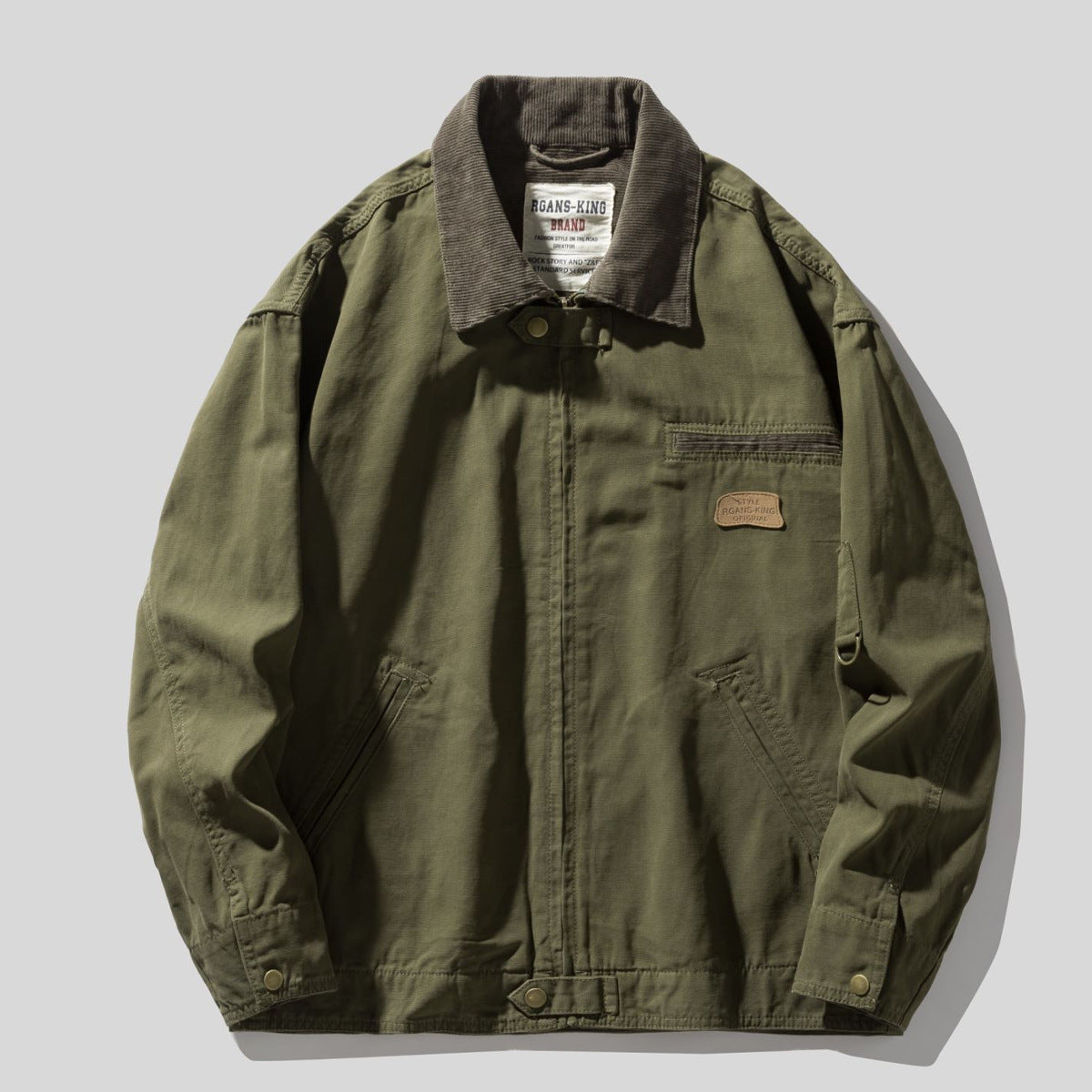 Vintage Cargo Jacket Jacket Men's Lapel Trend New Fall Loose Plus Fat Plus Size Casual Jacket