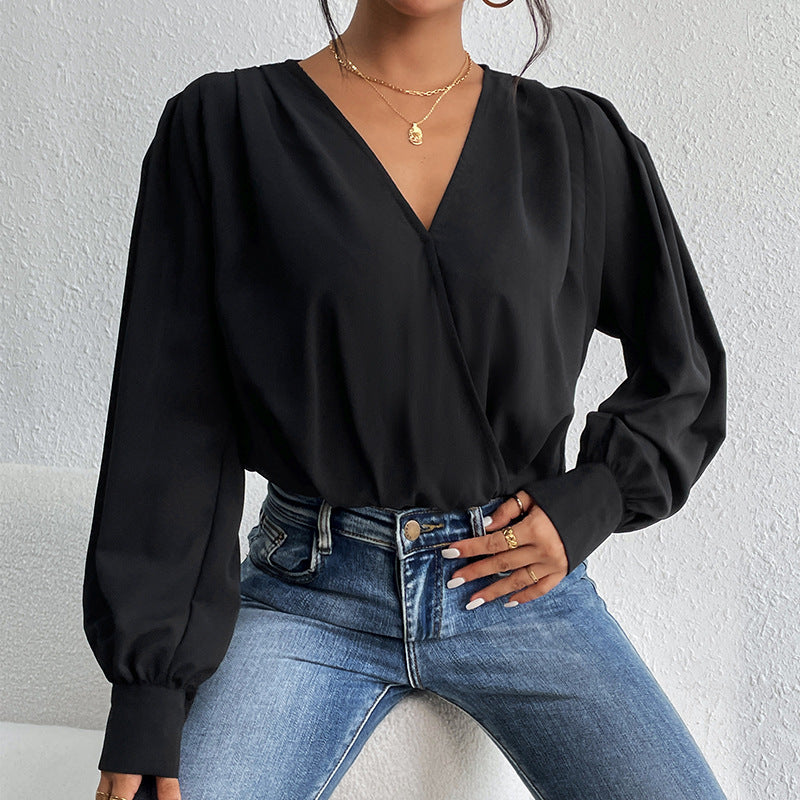 Spring/Summer New Women's Commuter Jumpsuit Long Sleeve V-Neck Jumpsuit For Women