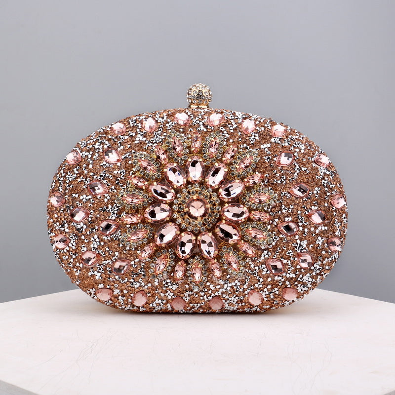 Diamond-Encrusted Bag Dress Diamond-Encrusted Dinner Bag Women's Wedding Cheongsam All-Match Banquet Evening Clutch Bag