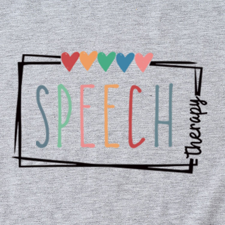 Women's Casual Crew-Neck T-Shirt Speech Therapy Loose Short Sleeves
