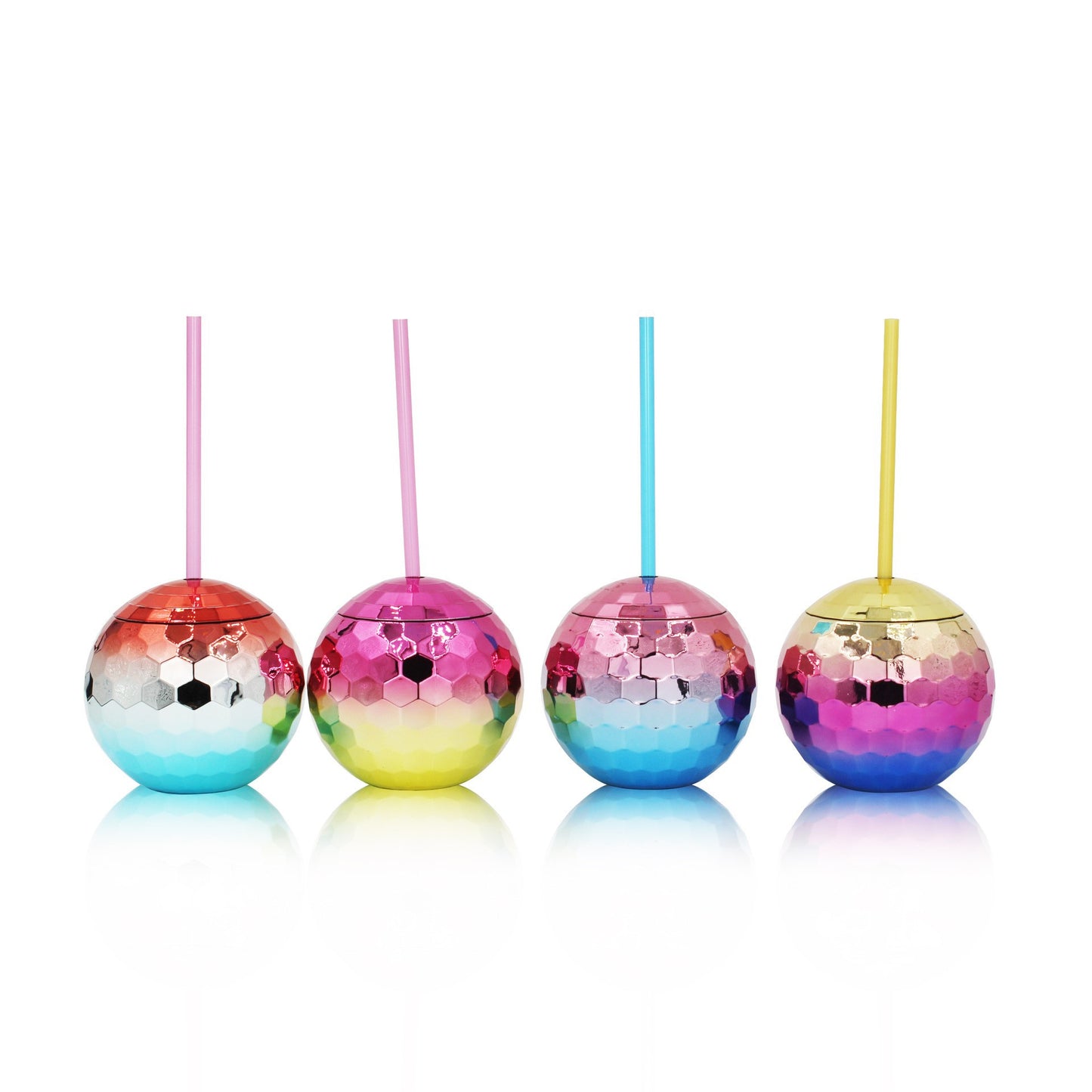 600ML Glitter Ball Cup Round Ball Cup Discoball Plastic Cup Straw Cup Girl Shaped Cup Discoball Cup