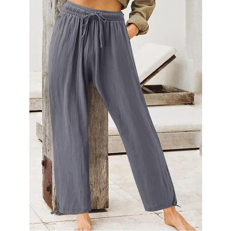 Women's Summer Casual Pants Women's Solid Color Home Pants