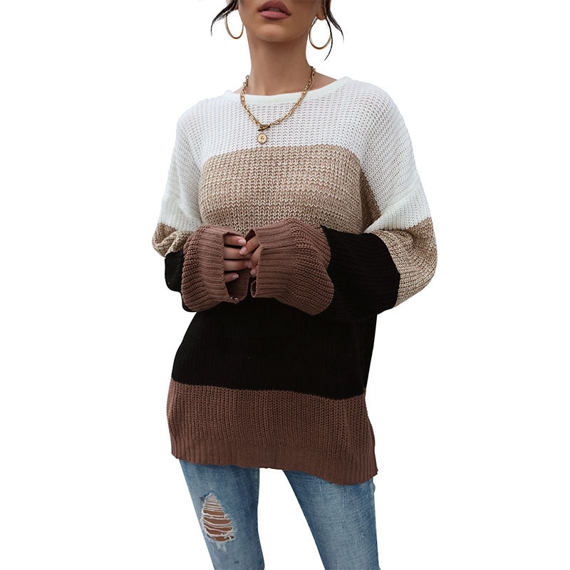 Autumn Winter Casual Women's Loose Color Long-Sleeved Women's Autumn Sweater