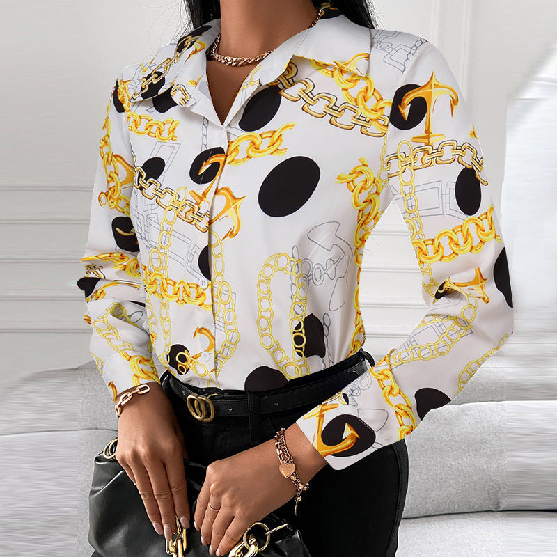 Shirt Spring And Autumn Long Sleeve Temperament Elegant Single-Breasted Cardigan Shirt Woman