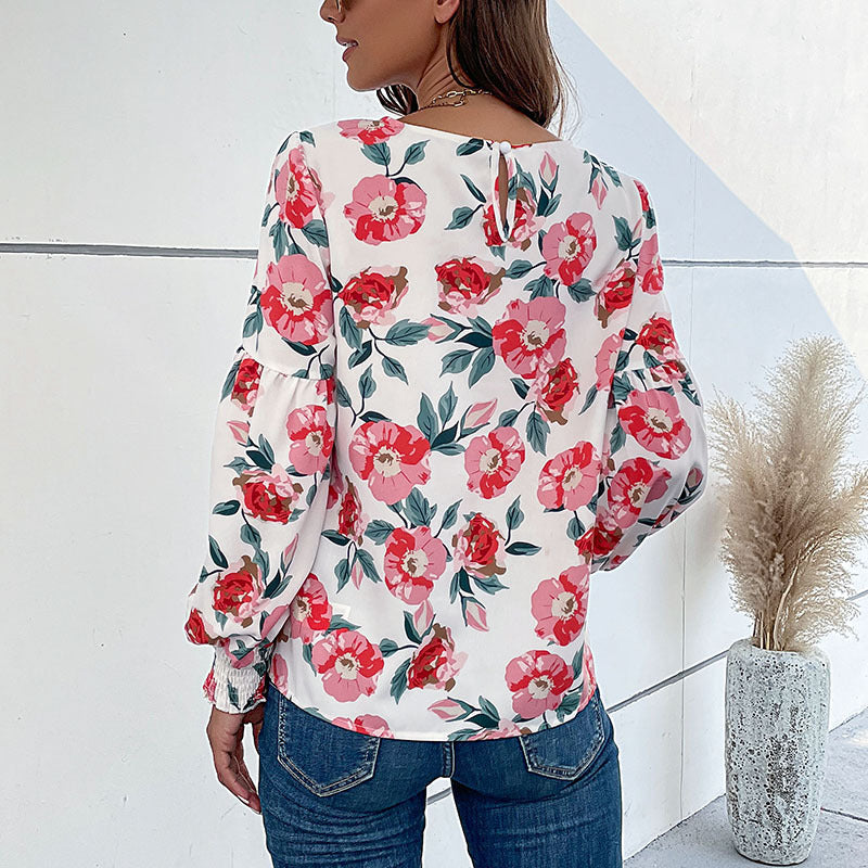 New Autumn Fashion Women's New Long-Sleeved Printed Shirt Women