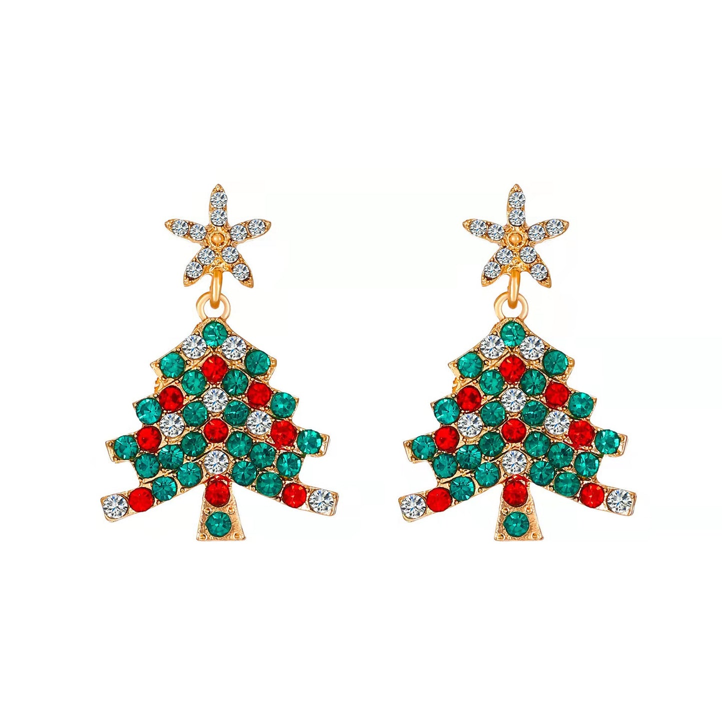 New Color Christmas Tree Tassel Earrings Sweet Simple Hollow Long Christmas Accessories Star Earrings