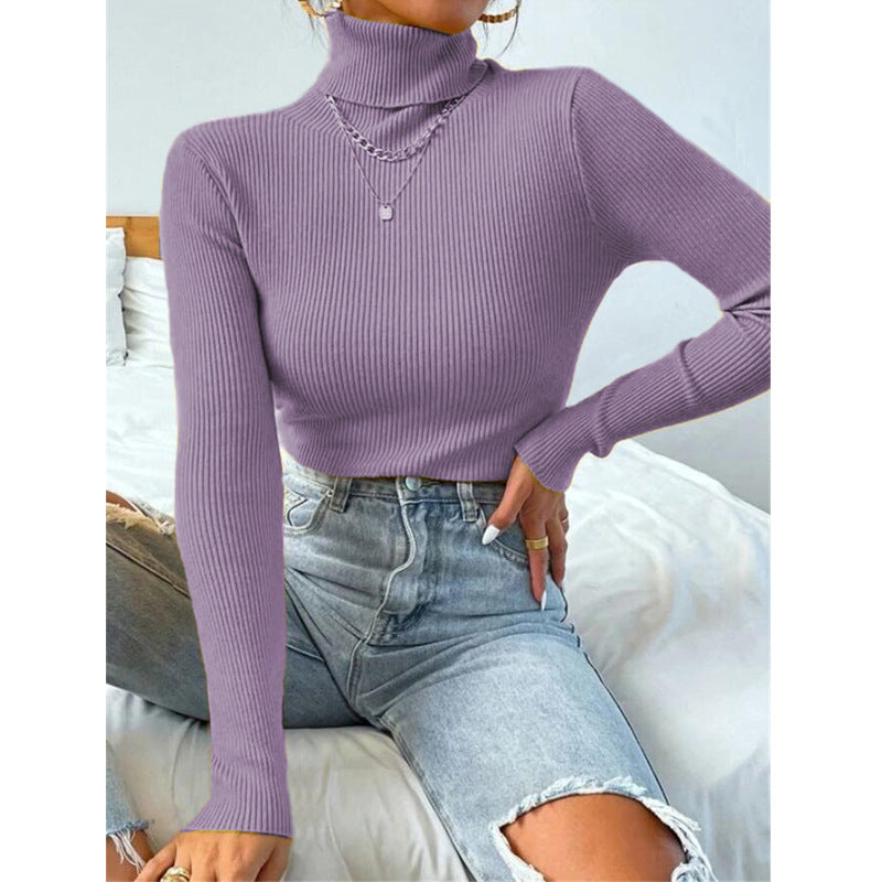 New Women's Turtleneck Sweater Pullover Knitted Top