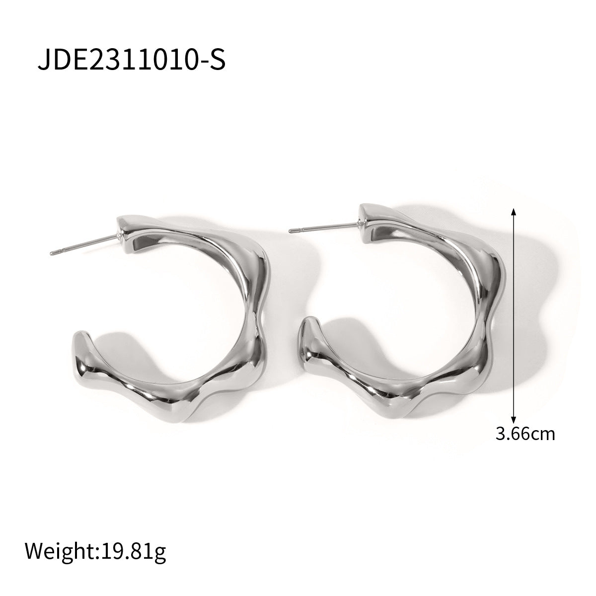 5pcs Fashion Popular 18K Gold Stainless Steel Triangle Petal C Shaped Earrings Pendant Earrings Jewelry