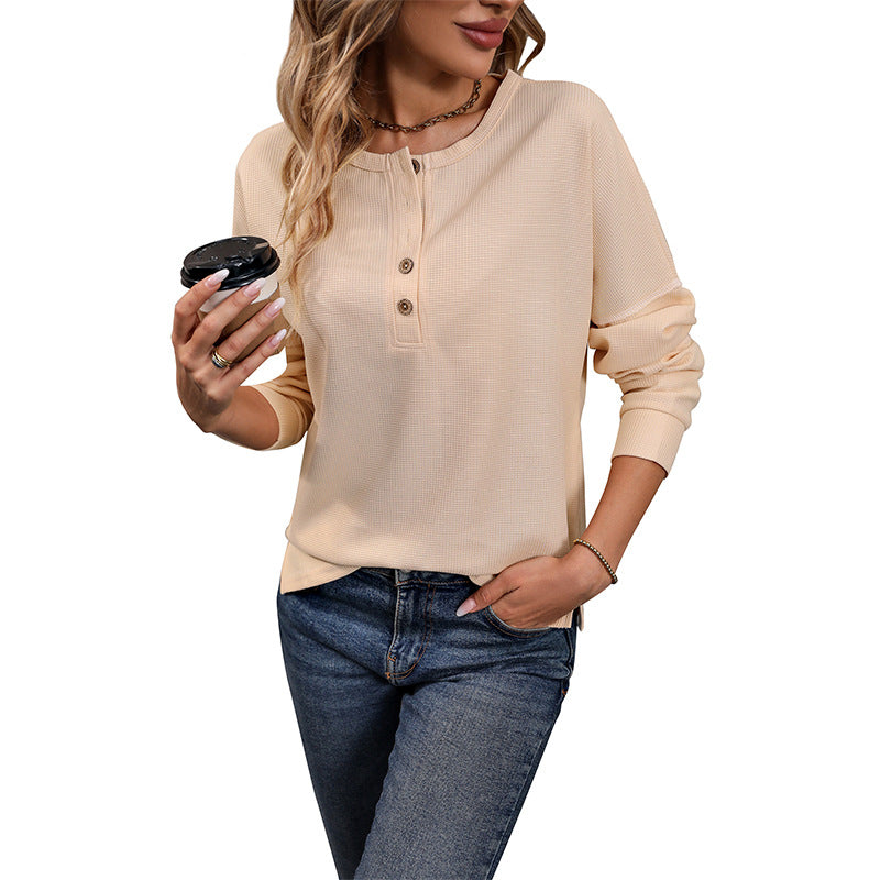 Autumn New Women's Long Sleeve Solid Color Sweater Blouse