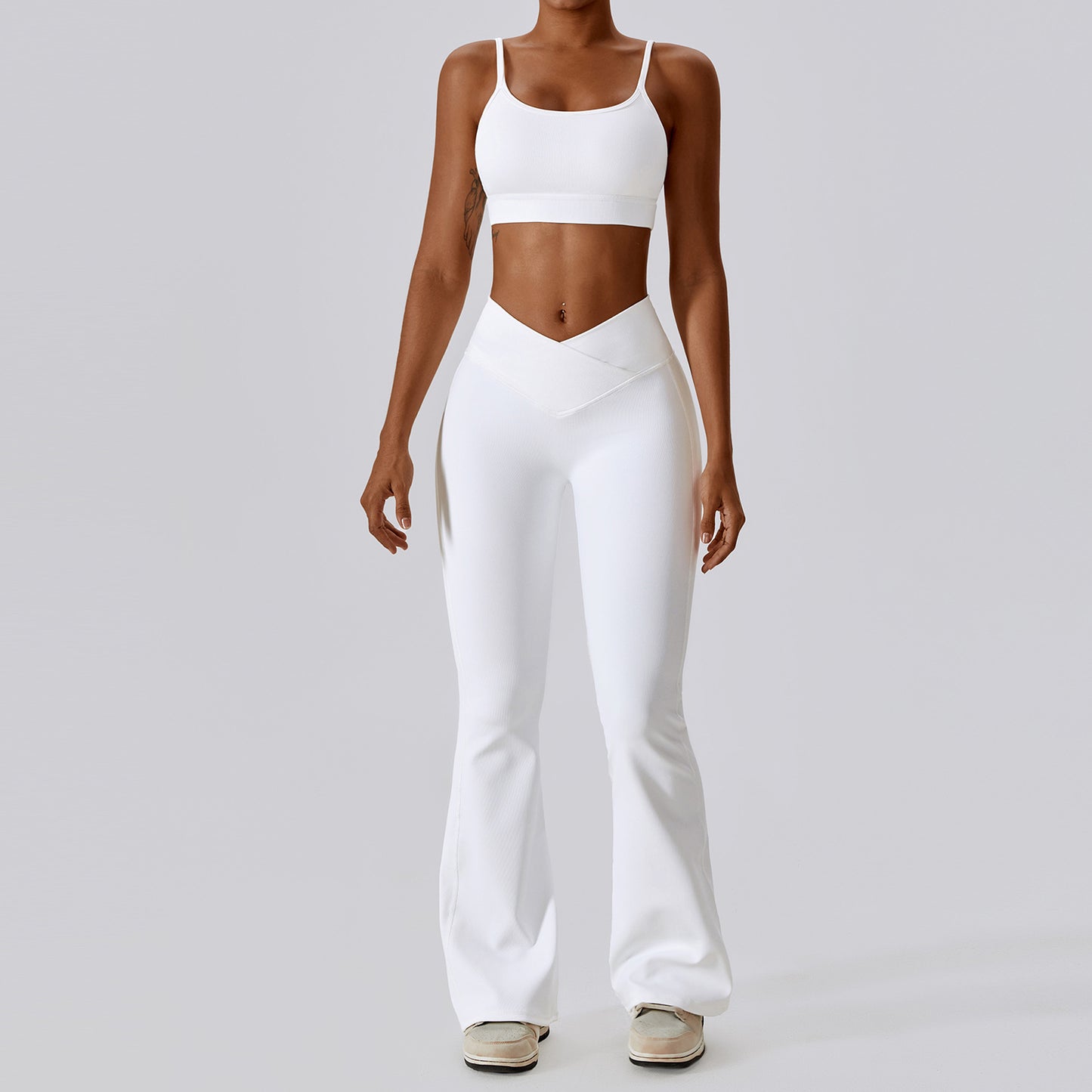 Zectron Thread Abdominal High Waist Beauty Back Yoga Set Quick Dry Gathering Hip Lift Tight Fitness Sports Set