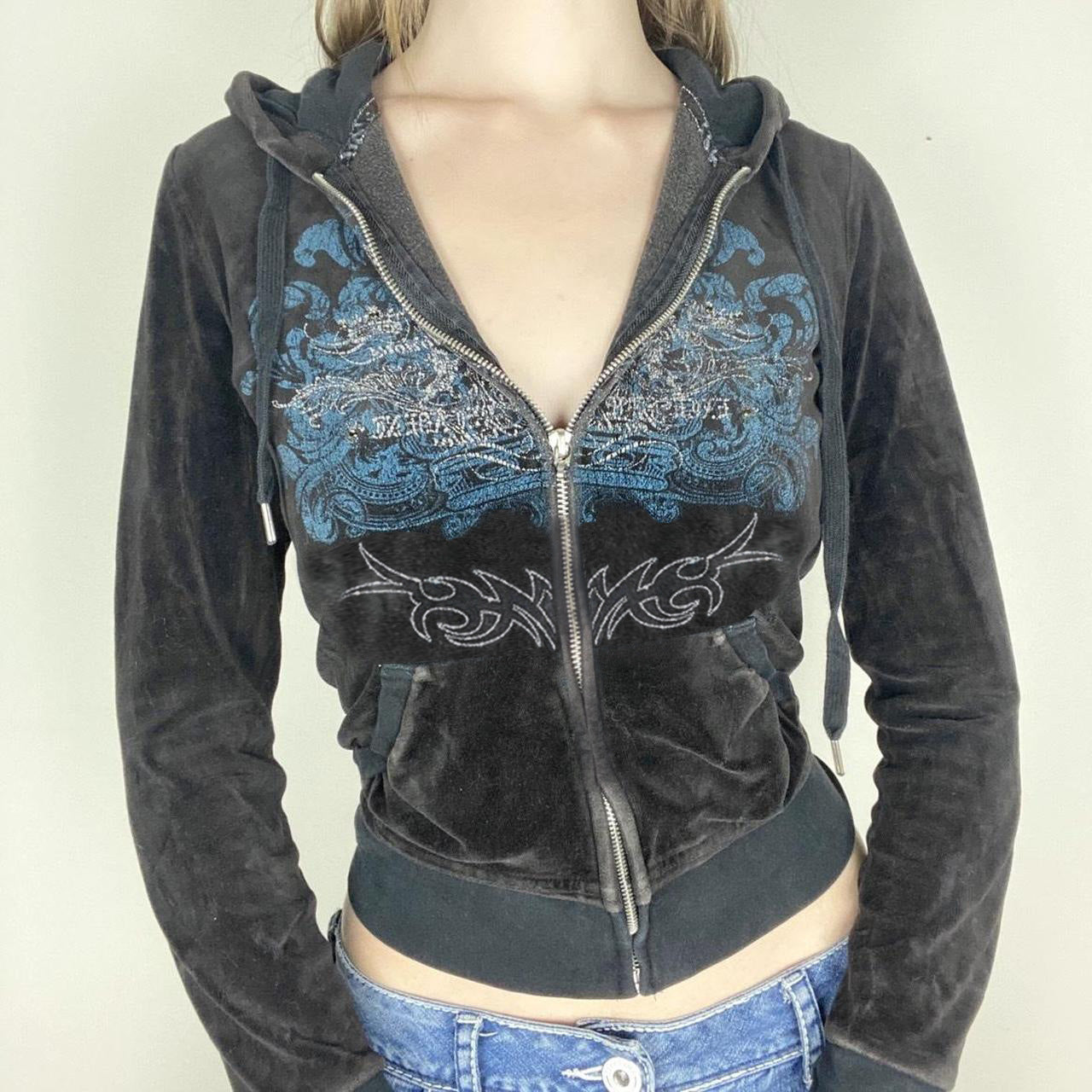 Women's Clothing Express Autumn And Winter New Printed Hot Drill Zipper Hoodie