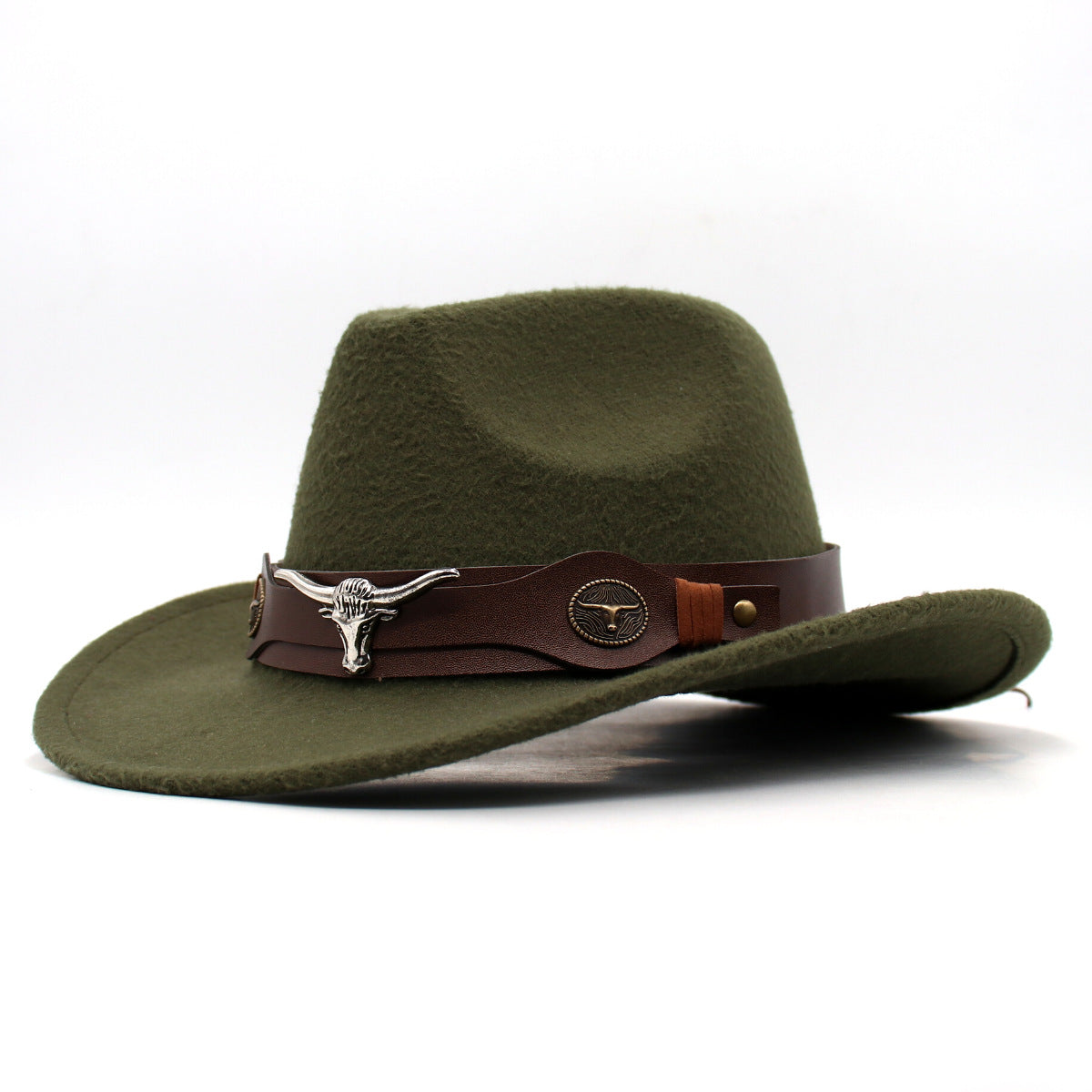 Western Cowboy Hat Ox Head Accessories Felt Hat National Wind Men'S And Women's Hats