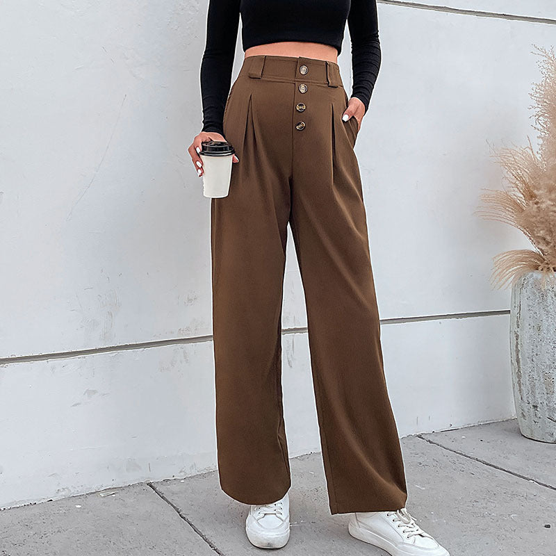 New Autumn Winter Casual Pants Commuter Wind Wide-Leg Pants Women