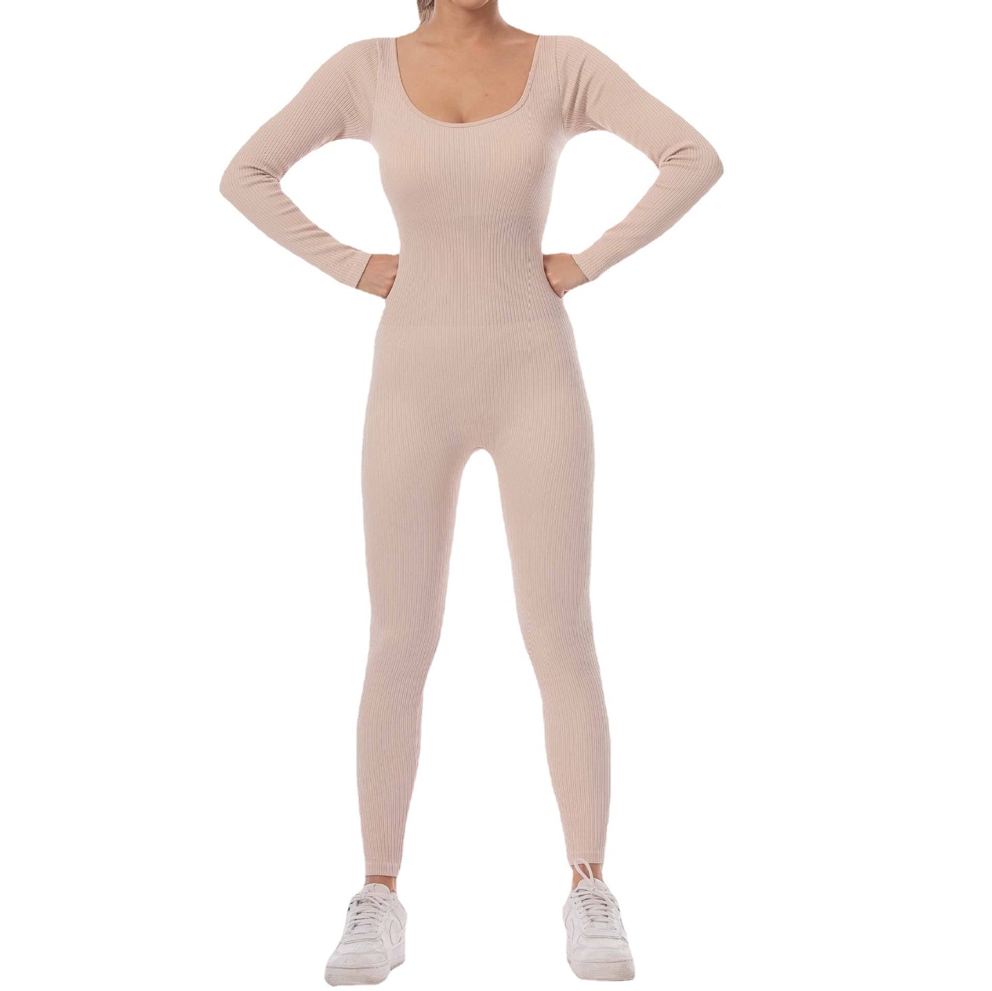 New One-Piece Long Sleeve Quick Dry Sports Seamless Yoga Jumpsuit Body-Tight Bodybuilding One-Piece Yoga Suit Women