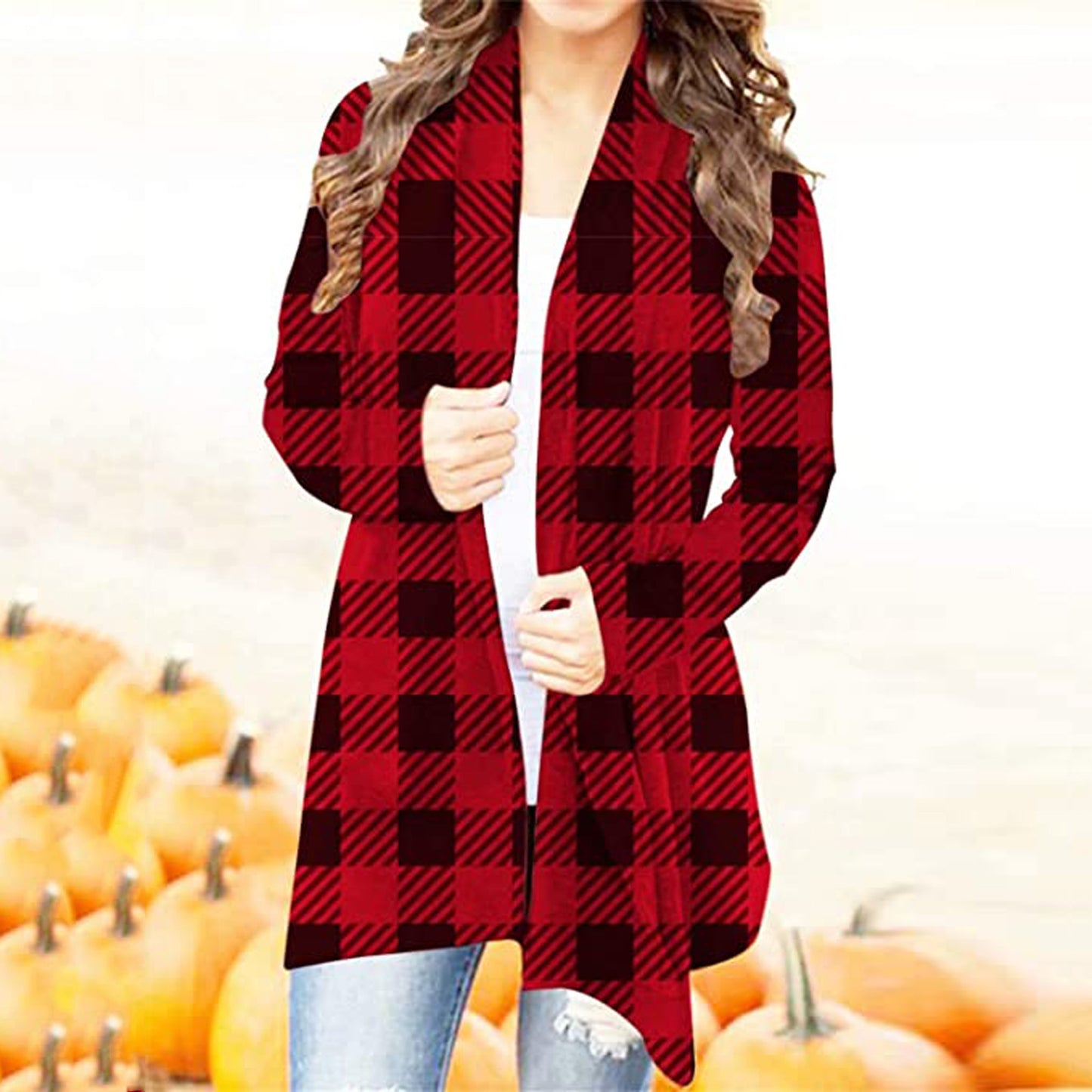 Women's Christmas Printed Long-Sleeved Sweater Cardigan Top Coat
