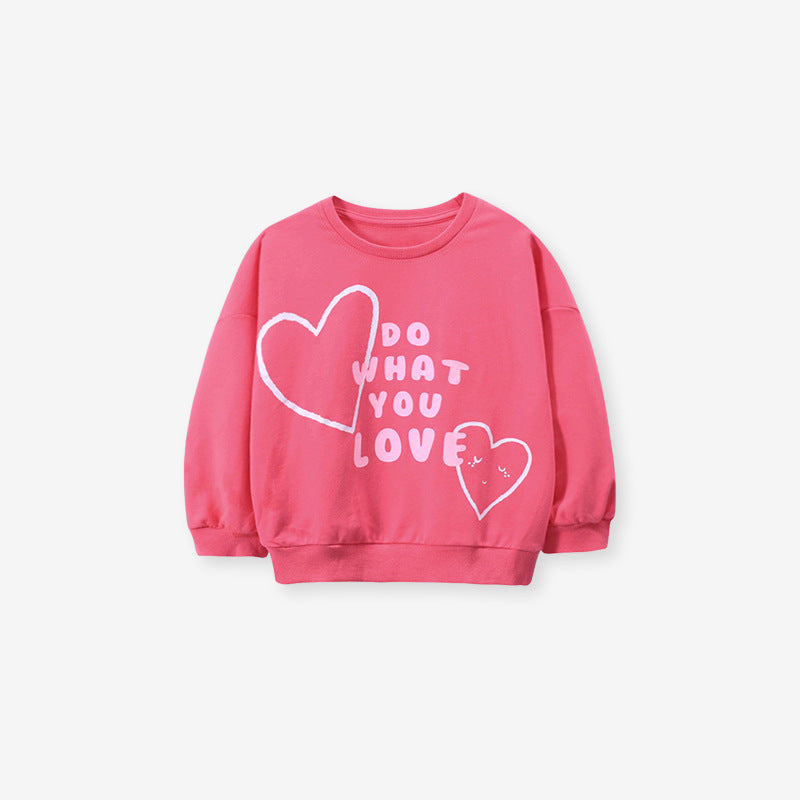 Autumn New Girls Hoodie Set Cartoon Children's Long-Sleeved Cotton Children's Set