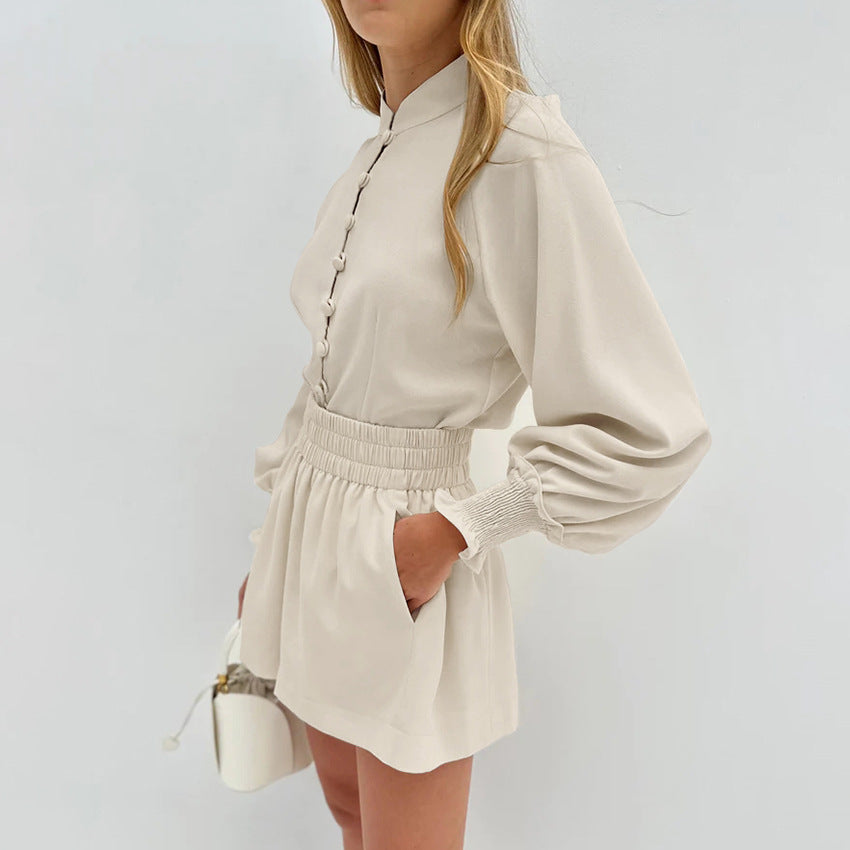 Spring On The New Fashion Leisure Sports Set Simple Long Sleeve Short Jacket Two-Piece Women
