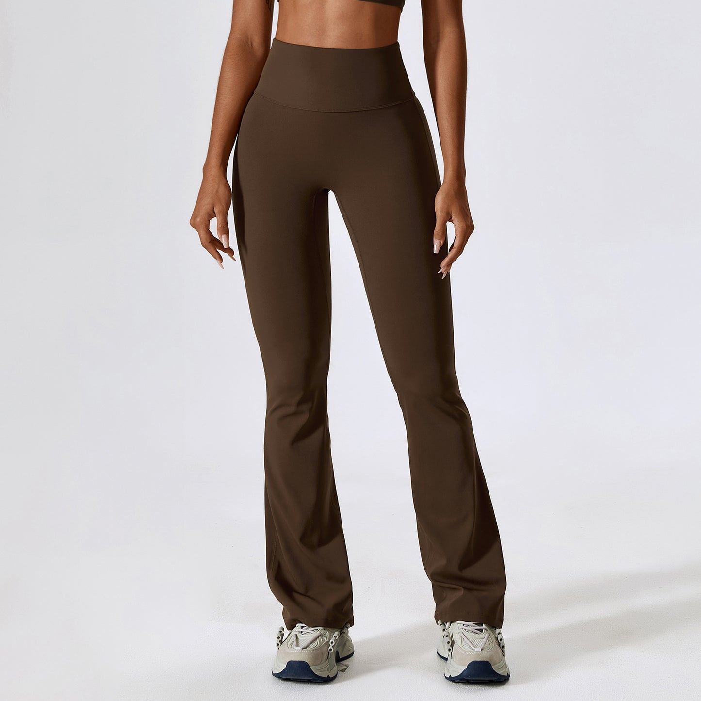 Wide Leg Tight Naked Hip Lift Yoga Flare Pants Dance High Waist Micro Casual Sports Pants