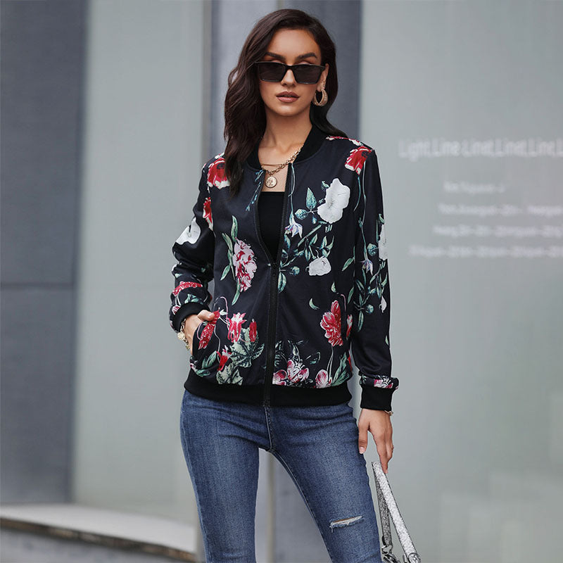 Fashion Jacket Women's Printed Coat Baseball Clothes