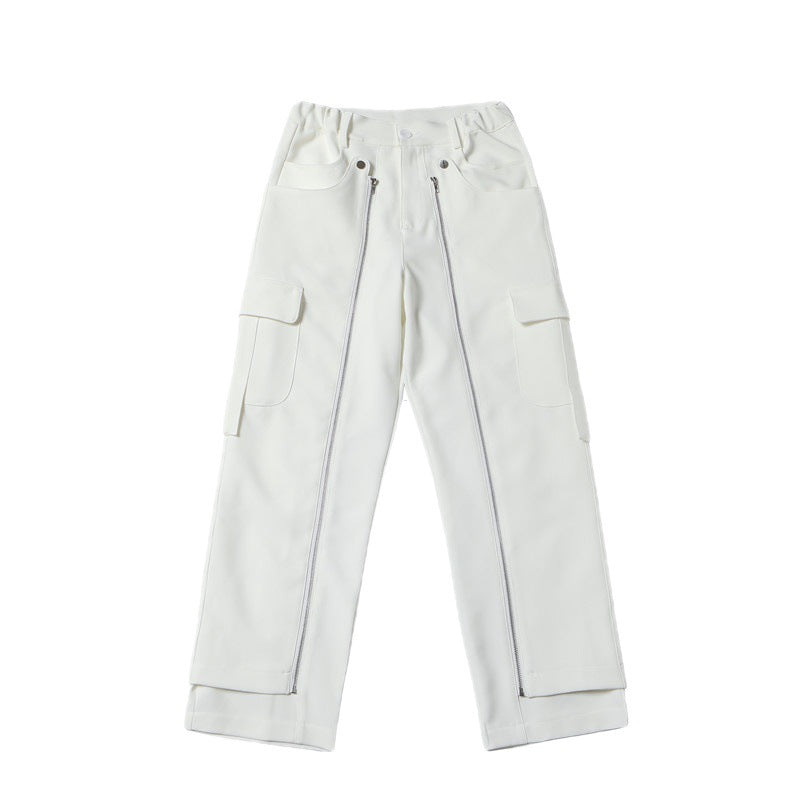 Multi-Level Fake Two Detachable Zipper Pants Men's Spring Trend Personality Design Dark Wind Niche Casual Pants
