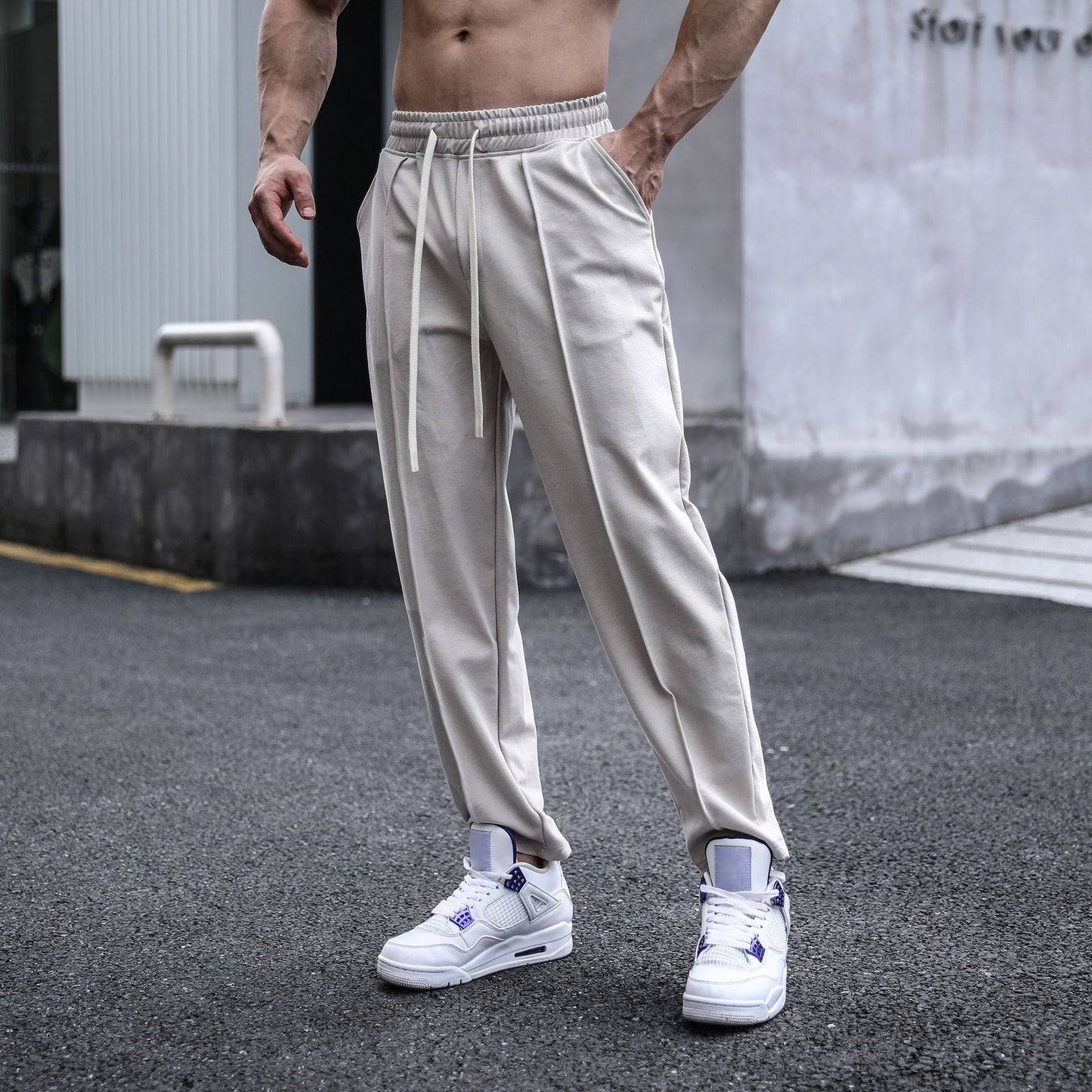 Spring And Autumn Casual Men's Pants Splicing Loose Daily Wear Straight Cylinder Outdoor New Thin Spot